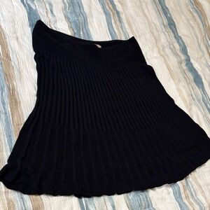 Max Studio Black Ribbed Mini Skirt